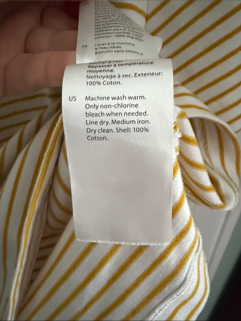 COS • Yellow and White Heavyweight Cotton Tee (Size L) - Picture 4 of 8